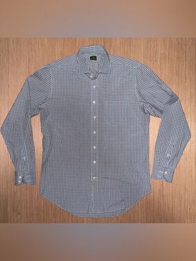 Sid Mashburn Blue and White Checked Dress Shirt
